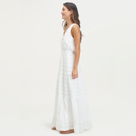 NWT Splendid Womens Northstar white Cotton Tiered Casual Maxi Dress - Small - Picture 5 of 6